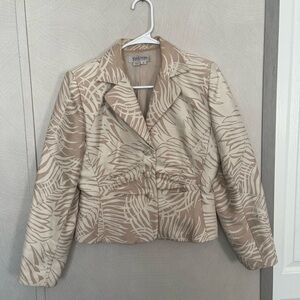 Leaf Print Beige Jacket